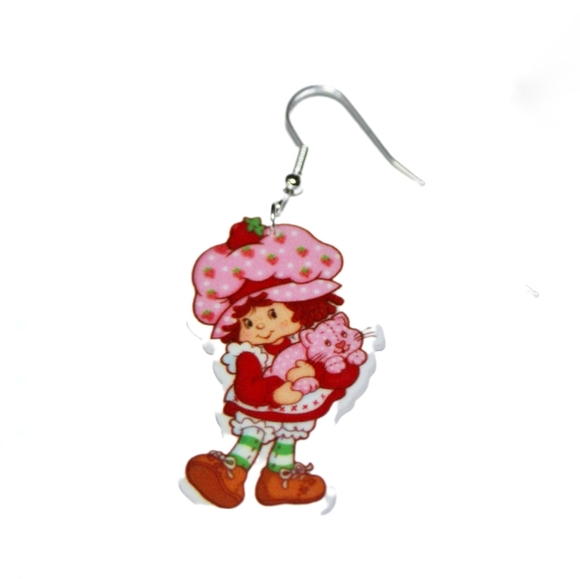 Vintage retro Strawberry Shortcake character earrings - Picture 4 of 9